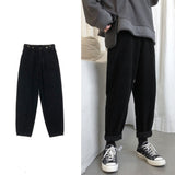 Jinquedai  Khaki/Black Corduroy Pants Men Fashion Solid Color Retro Casual Straight Pants Men Streetwear Harem Pants Mens Trousers M-3XL jinquedai