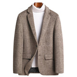 Mens Suit Jacket Blazers Autumn Winter Suits Men's Wool Plaid Suits Men's Trend Woolen Suits Plus Size Men's Clothing jinquedai