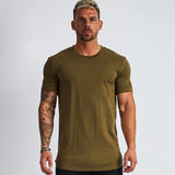 Sport Tshirt Men Gym T Shirt Quick Dry Fit Running Shirt Man Training Fitness T-shirt Sport Top Budybuilding Workout tshirt jinquedai