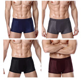 Jinquedai 8XL Plus Banboo Fiber Men Underwear Male boxer  Solid Panties Shorts Men's  Underpants Breathable Intimate Man boxers 4pcs jinquedai