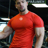 Jinquedai  New Brand Clothing Gyms Tight Cotton T-shirt Mens Fitness T-shirt Homme Gyms T Shirt Men Fitness Summer Tees Tops jinquedai