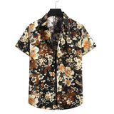 Pink Floral Hawaiian Shirt Men Chemise Homme Summer New Short Sleeve Beach Aloha Shirts Men Casual Button Up Shirt Male XXL jinquedai