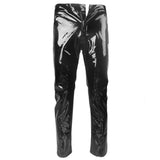 Shiny PVC Latex Trousers Men Motorcycle Black Mens Pants Fashion Faux Leather Riding Waterproof Motor Biker Male Street Pants jinquedai