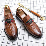 Genuine Leather Cowhide Brand Luxury Men Casual Driving Designer Brown Black Loafers Mens Moccasins Italian Wedding Dress Shoes jinquedai