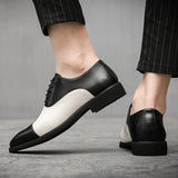 Jinquedai British Stylist Trend Men's  Color Patchwork Shoes Male Moccasins Wedding Prom Homecoming Office Footwear Zapatos Hombre jinquedai