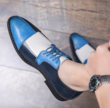 Jinquedai British Stylist Trend Men's  Color Patchwork Shoes Male Moccasins Wedding Prom Homecoming Office Footwear Zapatos Hombre jinquedai