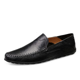 Jinquedai Brand New Spring Summer Men Breathable Casual Shoes Genuine Leather Men Loafers Fashion Non-slip Boat Shoes Moccasins Size 38-47 jinquedai