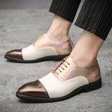 Jinquedai British Stylist Trend Men's  Color Patchwork Shoes Male Moccasins Wedding Prom Homecoming Office Footwear Zapatos Hombre jinquedai