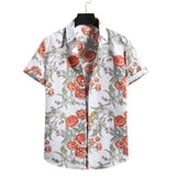 Pink Floral Hawaiian Shirt Men Chemise Homme Summer New Short Sleeve Beach Aloha Shirts Men Casual Button Up Shirt Male XXL jinquedai