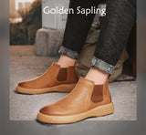 Golden Sapling Vintage Chelsea Boots Fashion Leather Winter Men Shoes Comfortable Leisure Men's Ankle Boot Classic Formal Shoe jinquedai