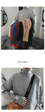 Jinquedai Men Oversized Turtleneck Sweaters Winter Korean Fashions Pullover Harajuku Black Knitwear jinquedai