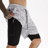 Newest Running Shorts Men 2 in 1 Training Gym Shorts Fitness Men Joggers Jogging Sports Shorts Workout jinquedai