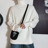 Jinquedai Men Oversized Turtleneck Sweaters Winter Korean Fashions Pullover Harajuku Black Knitwear jinquedai