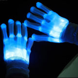 Jinquedai  LED Gloves Neon Guantes Glowing Halloween Party Light Props Luminous Flashing Skull Gloves Stage Costume Christmas Supplies jinquedai