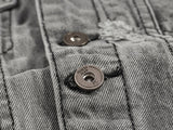 Spring Autumn Vintage Design Mens Denim Vest Male Retor Sleeveless Jackets Men Ripped Hole Jean Waistcoats Clothing 5XL jinquedai