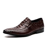 Jinquedai  mens formal shoes genuine leather crocodile oxford shoes for men black wedding shoes slipon leather  dress shoes 2022 jinquedai