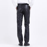 Thoshine Brand Summer Men Leather Pants Working Elastic Lightweight Smart Casual PU Leather Trousers Thin Motor Pants Plus Size jinquedai