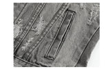 Spring Autumn Vintage Design Mens Denim Vest Male Retor Sleeveless Jackets Men Ripped Hole Jean Waistcoats Clothing 5XL jinquedai