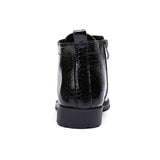 Handmade Boots Men Pointed Metal Tip Black Leather Ankle Boots Lace-up Western Fashion Botas Hombre Cool, Big Sizes 46 jinquedai