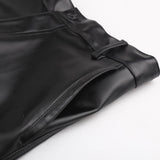 Thoshine Brand Summer Men Leather Pants Working Elastic Lightweight Smart Casual PU Leather Trousers Thin Motor Pants Plus Size jinquedai