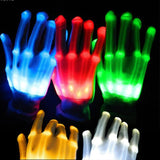 Jinquedai  LED Gloves Neon Guantes Glowing Halloween Party Light Props Luminous Flashing Skull Gloves Stage Costume Christmas Supplies
