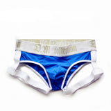 Jinquedai  summer new fashion men's underwear low waist sexy comfortable breathable solid color cotton briefs