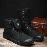New Brand Mens shoes  short boots High Top ankle Retro Male All Black Canvas desert boots work motorcyle  Shoes VV-10Z jinquedai