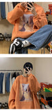 Jinquedai Men Streetwear Harajuku Sweatshirts Oil Painting Loose Sweatshirts O-neck Hip Hop Male Pullovers Vintage Korean Style Hoodies jinquedai