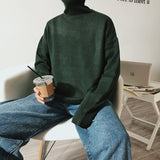 Jinquedai Men Oversized Turtleneck Sweaters Winter Korean Fashions Pullover Harajuku Black Knitwear jinquedai