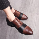 Jinquedai British Stylist Trend Men's  Color Patchwork Shoes Male Moccasins Wedding Prom Homecoming Office Footwear Zapatos Hombre jinquedai