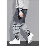 Jinquedai Big Pocket Denim Pants Men Casual Printed Jeans Chic Korean Fashion Loose Male Plus Size Jeans Pour Hommes jinquedai