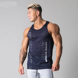 Summer quick-drying men's sportswear jogger fitness brand fashion men's vest casual breathable round neck sleeveless top jinquedai