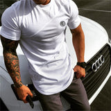 Rashgard Short Sleeve Sport Shirt Men Gym T Shirt Workout T-Shirt Quick Dry Running Tshirt Elastic Sports fitness Top Sportswear jinquedai