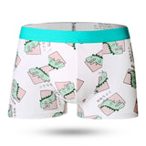 Sexy ice Silk Underwear Men Lovely Cartoon Print Boxer shorts Homme Male Comfortable Underpants Men's Boxers Breathable Panties jinquedai