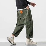 Jinquedai Side Pockets Cargo Harem Joggers Pants Men Military Army Green Pants Casual Harajuku Streetwear Sweatpant Male Pants baggy