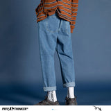 Jinquedai Men Streetwear Blue Jeans Women Black Jeans Korean Fashions Harem Pants Male Denim Pants OverSize jinquedai