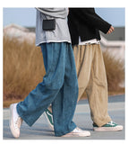 Autumn Corduroy Pants Men Fashion Solid Color Retro Straight Casual Pants Men Streetwear Wild Loose Trousers Mens Oversized jinquedai