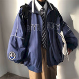 Jinquedai Spring Letter Jacket New All-match Preppy Style Baseball Uniform Women Men's Jacket Loose Thin Casual Lovers Cool Wear Coat jinquedai