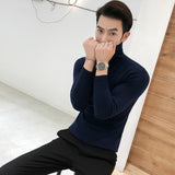 Winter New Men's Turtleneck Sweaters Black Sexy Brand Knitted Pullovers Men Solid Color Casual Male Sweater Autumn Knitwear jinquedai