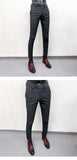 Jinquedai Suit Trousers for Men New High-quality Stripes Slim Dress Suit Pants Fashion Casual Mens Clothing Formal Full Length Pants jinquedai