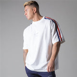 Summer Streetwear Round Neck Short Sleeve T-Shirt Tops Joggers Fitness Men's Sportswear Fashion Men's Clothing Bodybuilding Tops jinquedai