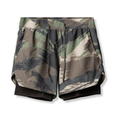 Summer new  camouflage running shorts men's two-in-one double-layer quick-drying gyms shorts fitness jogging exercise pants jinquedai
