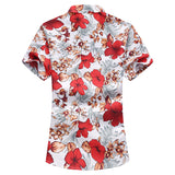 Men Fashion  New Red Car Printed Mens Hawaiian Shirt Streetwear Holiday Casual Short Sleeved Floral Camisa Plus Size M-7XL jinquedai