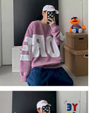 Jinquedai  Oversized Men's Sweatshirts Round Neck Loose Spring Winter Couple Clothes Plus Fleece Top Trend All-match Student Casual Jacket jinquedai