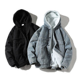 Jinquedai  Winter Cowboy Jackets Men Fur Warm Thick Cotton Hooded Parkas Casual Fashion Warm Coats Male jinquedai