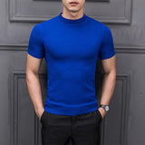 MRMT Brand New Autumn Men's Sweater Pure Color Semi-high Collar Knitting for Male Half-sleeved Sweaters Tops jinquedai