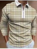Jinquedai Autumn Streetwear Men Fashion Long Sleeve Polo Shirts Casual Loose Turn-down Collar Zipper Tops Men Slim Polo Shirts jinquedai