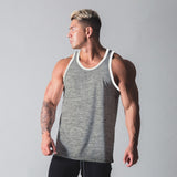 Summer muscle fitness brothers new fitness vest men's outdoor running leisure sports sleeveless jersey top jinquedai