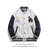 2021 NEW FASHION Spring&Autumn LA Embroidery Women's Baseball Jacket Men's Coat Unisex Couple Varsity Bomber Boyfiend Style jinquedai
