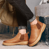 Golden Sapling Vintage Chelsea Boots Fashion Leather Winter Men Shoes Comfortable Leisure Men's Ankle Boot Classic Formal Shoe jinquedai